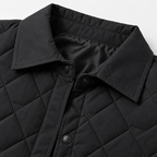 Herren Rauten-Steppjacke mit Umlegekragen – Regular Fit — Schwarz