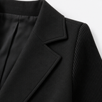 Damen Strickblazer mit Reverskragen – Regular Fit — Schwarz