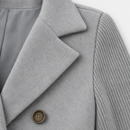 Damen Strickblazer mit Reverskragen – Regular Fit — Grau