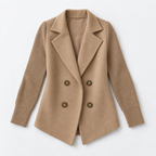Damen Strickblazer mit Reverskragen – Regular Fit — Braun