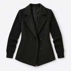 Damen Strickblazer mit Reverskragen – Regular Fit — Schwarz
