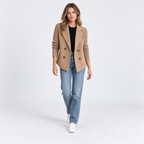 Damen Strickblazer mit Reverskragen – Regular Fit — Braun