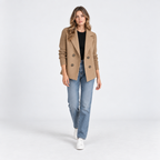 Damen Strickblazer mit Reverskragen – Regular Fit — Khaki