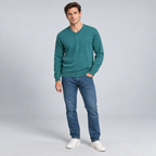 Herren Merino-Strickpullover mit V-Ausschnitt – Regular Fit — Mineral