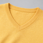 Herren Merino-Strickpullover mit V-Ausschnitt – Regular Fit — Zitrone (Gelb)