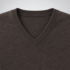 Herren Merino-Strickpullover mit V-Ausschnitt – Regular Fit — Dattel