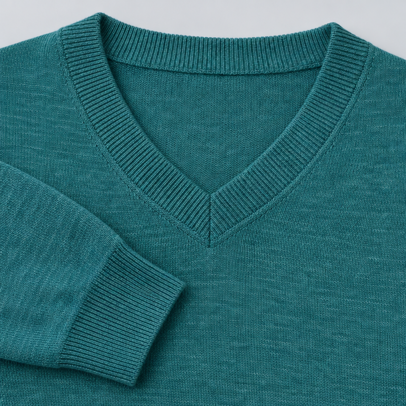 Herren Merino-Strickpullover mit V-Ausschnitt – Regular Fit — Mineral