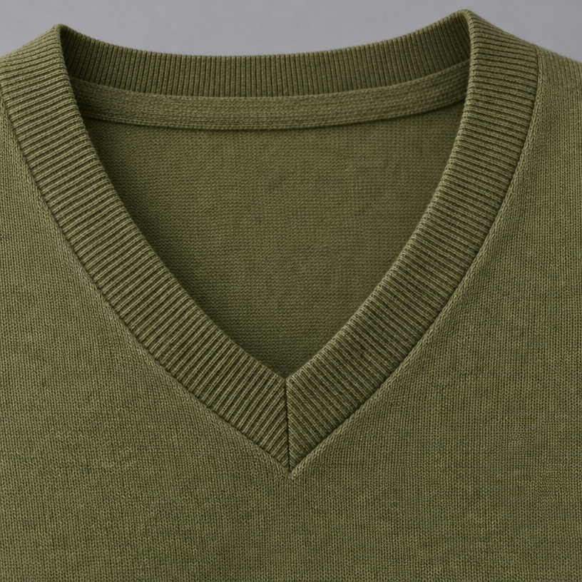 Herren Merino-Strickpullover mit V-Ausschnitt – Regular Fit — Hirsch