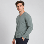 Herren Merino-Strickpullover mit V-Ausschnitt – Regular Fit — Eis