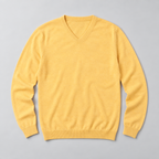 Herren Merino-Strickpullover mit V-Ausschnitt – Regular Fit — Zitrone (Gelb)