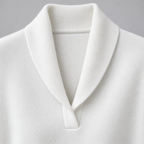 Damen Strickpullover mit Schalkragen und V-Ausschnitt – Relaxed Fit — Weiß