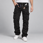 Herren Vintage-Cargohose mit Cargotaschen – Relaxed Fit — Schwarz