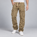 Herren Vintage-Cargohose mit Cargotaschen – Relaxed Fit — Kaki