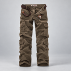 Herren Vintage-Cargohose mit Cargotaschen – Relaxed Fit — Braun