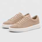 Herren Wildleder-Sneaker Low Top – Clean Fit — Beige