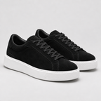 Herren Wildleder-Sneaker Low Top – Clean Fit — Schwarz