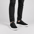 Herren Wildleder-Sneaker Low Top – Clean Fit — Black