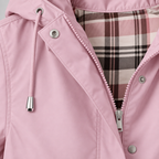 Damen Regenjacke mit Kapuze und Karofutter – Regular Fit — Rosa