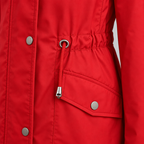 Damen Regenjacke mit Kapuze und Karofutter – Regular Fit — Rot