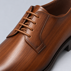 Herren Derby-Schnürschuhe in Lederoptik – Regular Fit — Braun