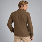 Herren Fischgrät-Blazer aus Wollmischung – Slim Fit — Braun