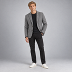 Herren Fischgrät-Blazer aus Wollmischung – Slim Fit — Grau