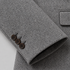 Herren Fischgrät-Blazer aus Wollmischung – Slim Fit — Grau
