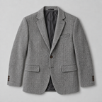 Herren Fischgrät-Blazer aus Wollmischung – Slim Fit — Grau