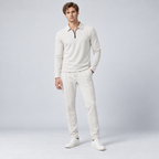 Herren Quarter-Zip-Trainingsanzug aus Polyester – Slim Fit — Weiß