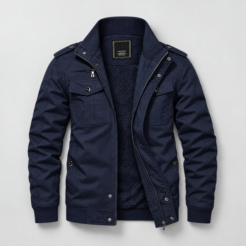 Herren Übergangsjacke mit Fleecefutter – Regular Fit — Marineblau