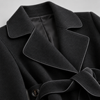 Damen Lang-Trenchcoat mit Bindegürtel – Relaxed Fit — Schwarz