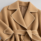 Damen Lang-Trenchcoat mit Bindegürtel – Relaxed Fit — Camel