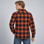 Herren Karierte Flanell-Hemdjacke mit Sherpa-Futter — Orange