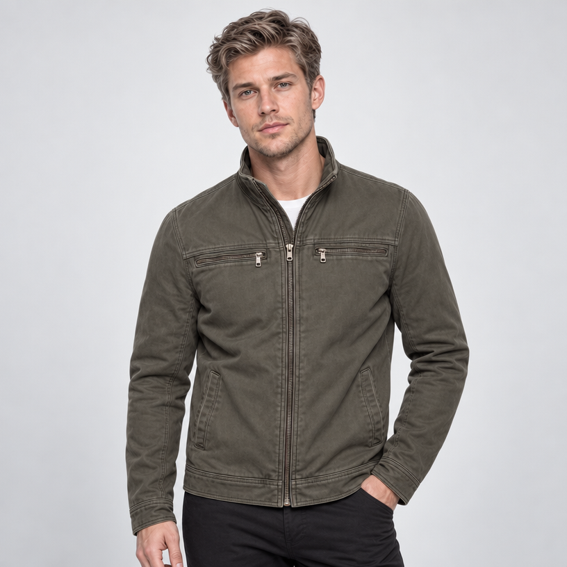 Herren Vintage-Fieldjacket mit Stehkragen – Regular Fit