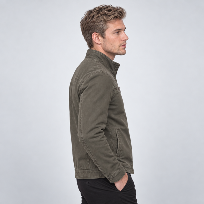 Herren Vintage-Fieldjacket mit Stehkragen – Regular Fit