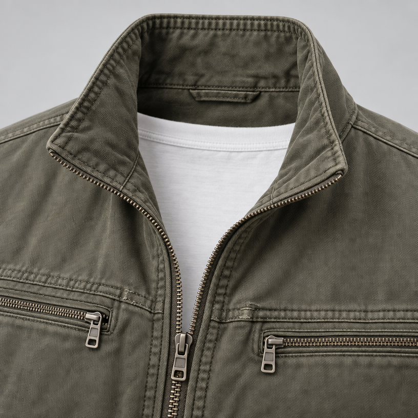 Herren Vintage-Fieldjacket mit Stehkragen – Regular Fit