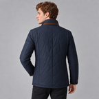 Herren Leichte Steppjacke mit Stehkragen und Reißverschluss — Dunkelblau