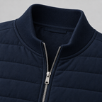 Herren Hybrid-Steppjacke mit Strickärmeln – Regular Fit — Navy