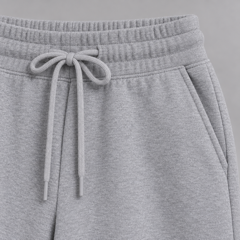 Damen Lounge-Zweiteiler mit Half-Zip und weiter Hose — Hellgrau