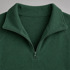 Damen Lounge-Zweiteiler mit Half-Zip und weiter Hose — Dunkelgrün