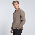 Herren Suede-Jacke mit Stehkragen – Regular Fit — Khaki