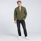 Herren Suede-Jacke mit Stehkragen – Regular Fit — Grün