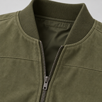 Herren Suede-Jacke mit Stehkragen – Regular Fit — Grün