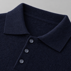 Herren Merino-Polopullover mit Knopfleiste – Regular Fit — Marineblau