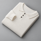Herren Merino-Polopullover mit Knopfleiste – Regular Fit — Weiß