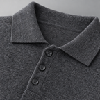 Herren Merino-Polopullover mit Knopfleiste – Regular Fit — Dunkelgrau