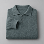 Herren Merino-Polopullover mit Knopfleiste – Regular Fit — Grün