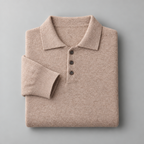 Herren Merino-Polopullover mit Knopfleiste – Regular Fit — Camel