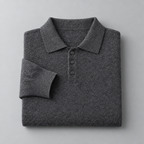 Herren Merino-Polopullover mit Knopfleiste – Regular Fit — Dunkelgrau