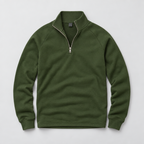 Herren Quarter-Zip-Pullover mit Stehkragen – Regular Fit — Grün